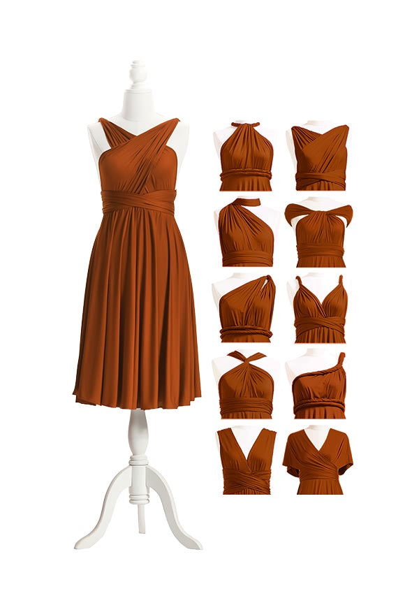72Styles Burnt Orange Short Multiway Infinity Dress