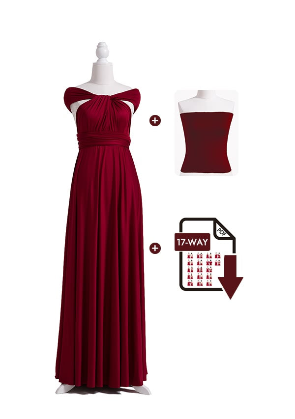 Burgundy Wine Multiway Convertible Infinity Dress Free Bandeau and Tutorials