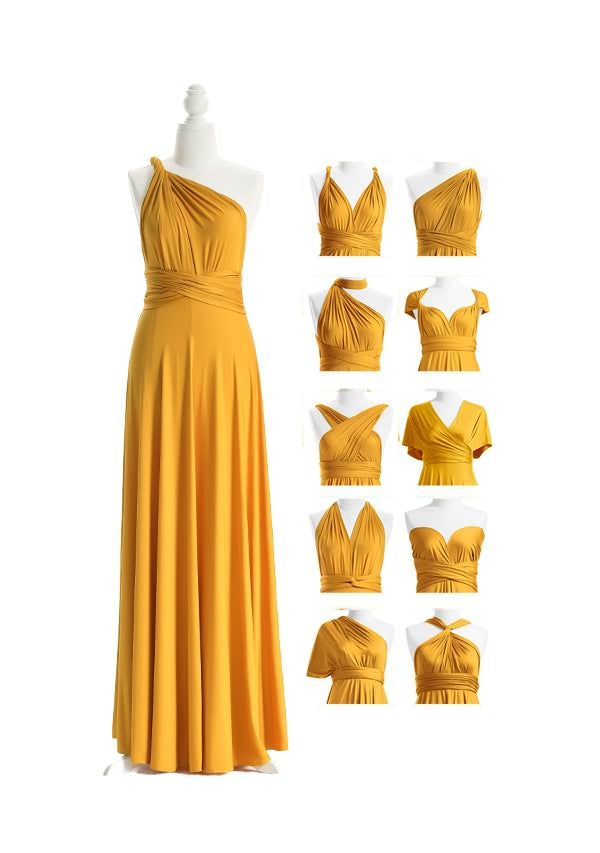 72Styles Mustard Yellow Multiway Infinity Dress