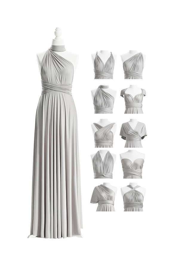 72Styles Silver Grey Long Multiway Infinity Dress