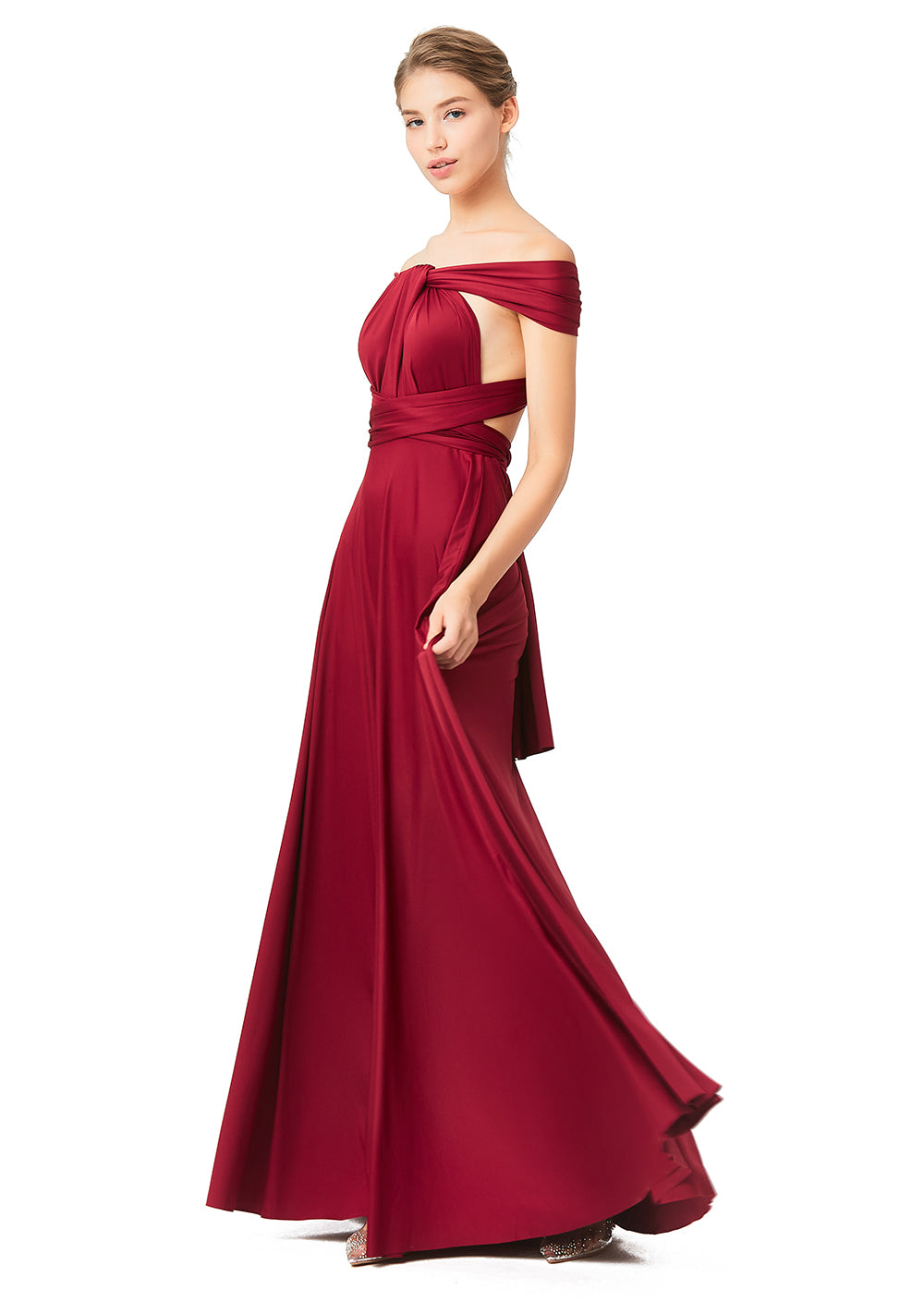 Burgundy Multiway Convertible Infinity Evening Dress