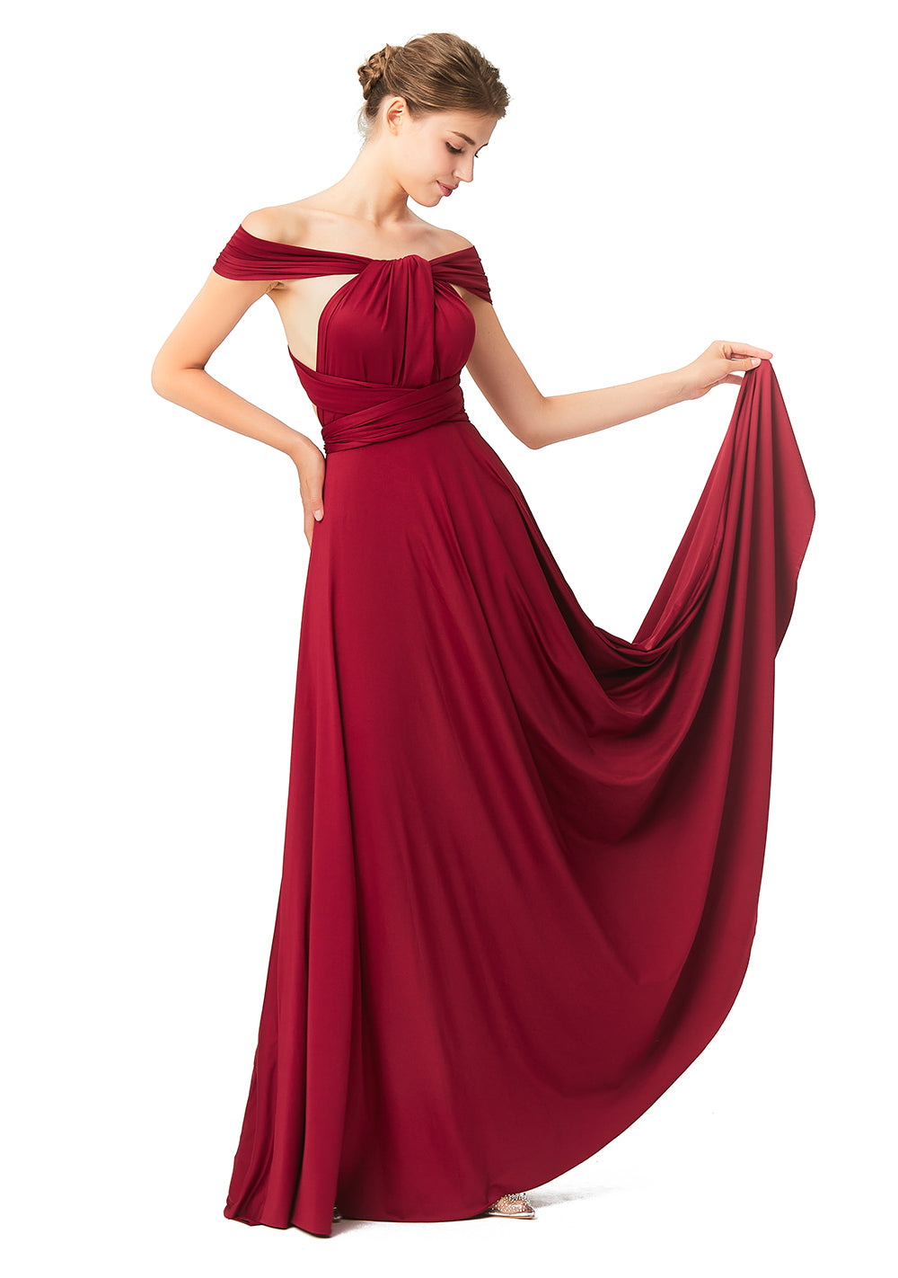 Burgundy Multiway Convertible Infinity Evening Dress