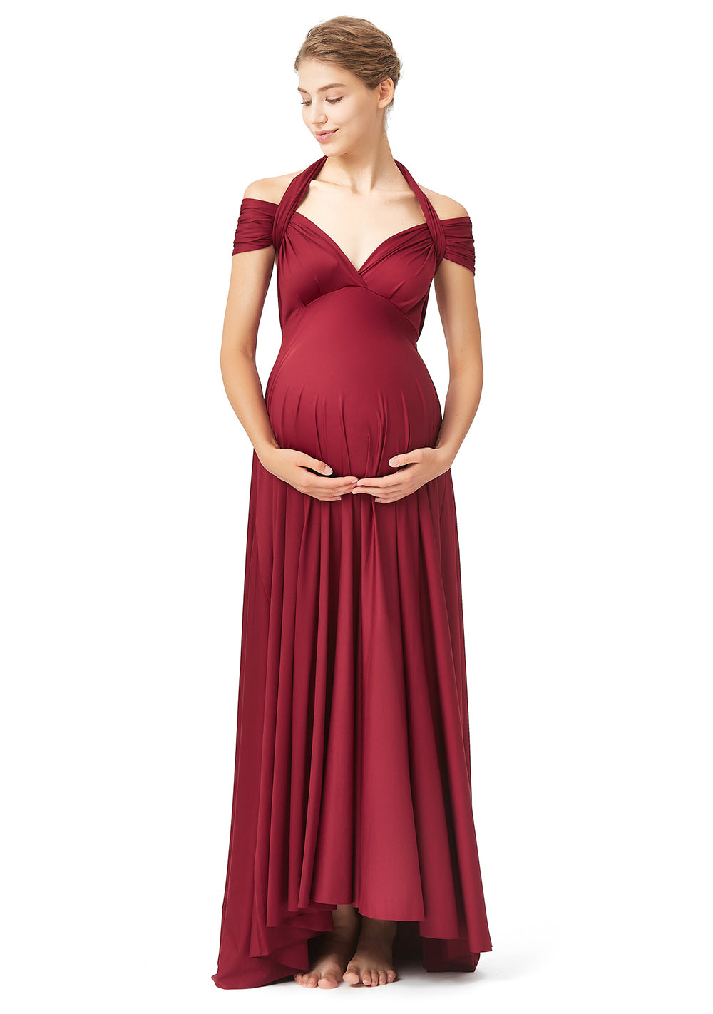Burgundy Multiway Convertible Maternity Infinity Dress