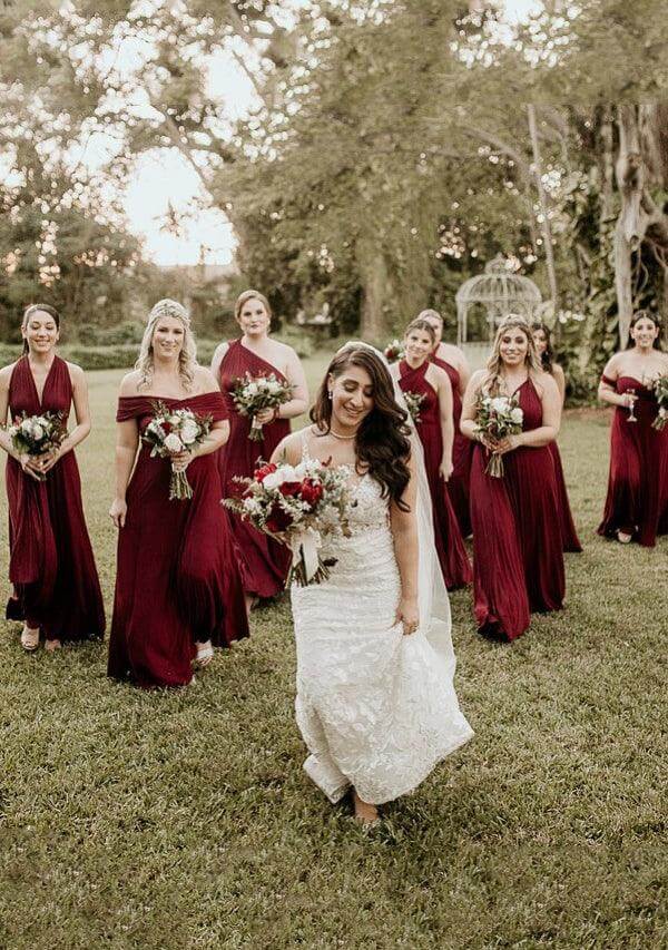 Burgundy Wine Multiway Convertible Infinity Dress-InfinityDress.com.au